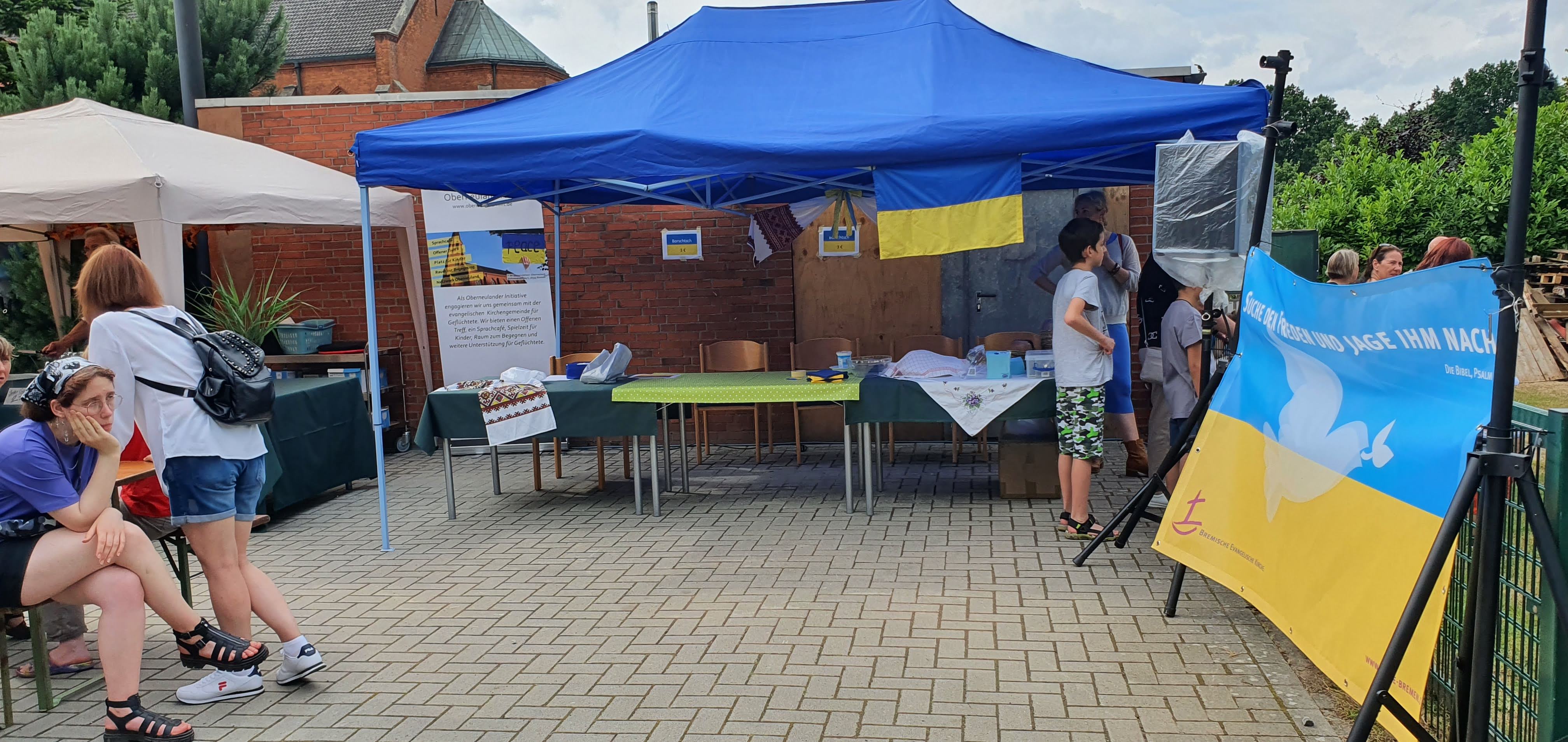 Borschtsch Verkaufsstand Aufbau